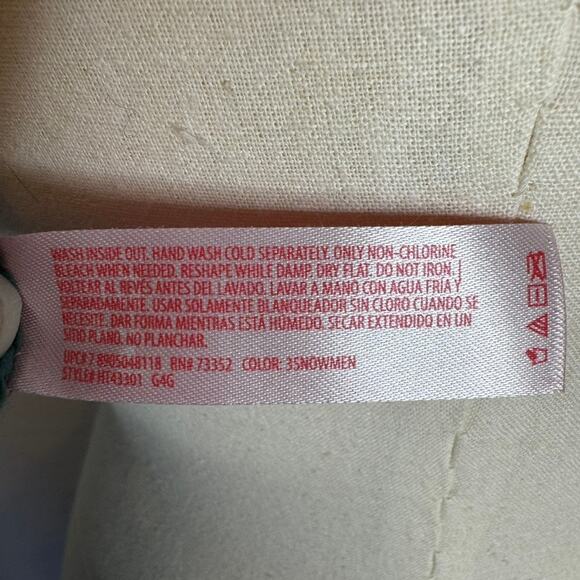 Holiday Time Snowman Sweater Green Acrylic L 12-14 Christmas Embroidered - Picture 5 of 6